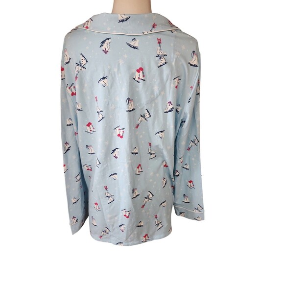 Soma Embraceable Pajama Top Womens Extra Large Crystal Blue Novelty Ice Skate - Picture 4 of 8
